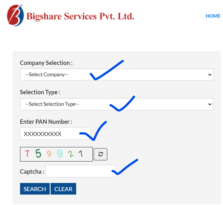 Rocking Deals IPO Allotment Status Check on Bigshare 1 bigshare ipo allotment